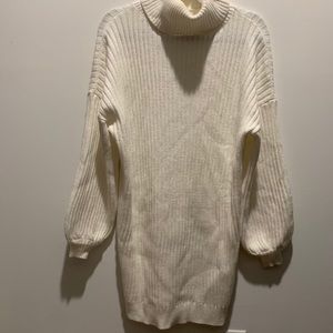White turtleneck winter dress